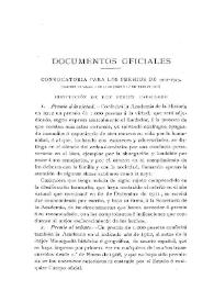 Convocatoria para los premios de 1912-1913 / el secretario interino, El Conde de Cedillo | Biblioteca Virtual Miguel de Cervantes