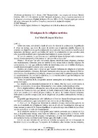 El enigma de la religión tartésica / José María Blázquez Martínez | Biblioteca Virtual Miguel de Cervantes