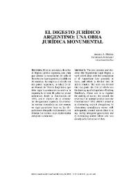 El Digesto jurídico argentino. Una obra monumental / Antonio Martino | Biblioteca Virtual Miguel de Cervantes