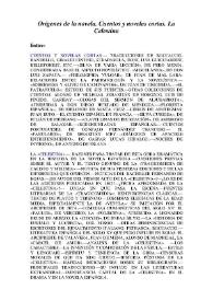 Orígenes de la novela. Cuentos y novelas cortas. La Celestina / Marcelino Menéndez y Pelayo ; edición preparada por Enrique Sánchez Reyes | Biblioteca Virtual Miguel de Cervantes