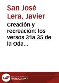 Creación y recreación: los versos 31a 35 de la Oda XII "Qué vale quanto vee" de fray Luis de León / Javier San José Lera | Biblioteca Virtual Miguel de Cervantes
