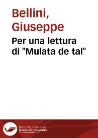 Per una lettura di "Mulata de tal" | Biblioteca Virtual Miguel de Cervantes
