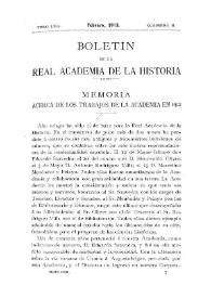 Memoria acerca de los trabajos de la Academia en 1912 / Eduardo de Hinojosa | Biblioteca Virtual Miguel de Cervantes