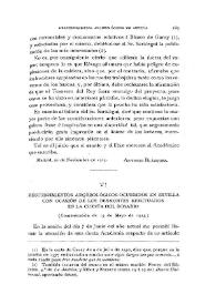 Descubrimientos arqueológicos ocurridos en Sevilla con ocasión de los desmontes efectuados en la Cuesta del Rosario / Antonio Blázquez | Biblioteca Virtual Miguel de Cervantes