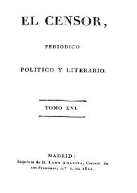 El censor : periódico político y literario. Tomo 16 | Biblioteca Virtual Miguel de Cervantes