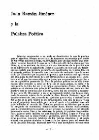 Juan Ramón Jiménez y la palabra poética / Manuel Alvar | Biblioteca Virtual Miguel de Cervantes