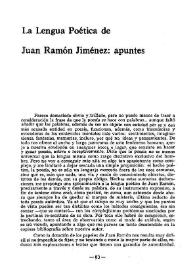La lengua poética de Juan Ramón Jiménez : apuntes / Francisco Ynduráin | Biblioteca Virtual Miguel de Cervantes