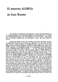 El proyecto ALERTA de Juan Ramón / Francisco J. Blasco | Biblioteca Virtual Miguel de Cervantes