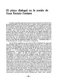 El plano diagonal en la poesía de Juan Ramón Jiménez / Cándido Pérez Gallego | Biblioteca Virtual Miguel de Cervantes