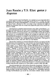 Juan Ramón Jiménez y T. S. Eliot : gustos y disgustos / Howard Young | Biblioteca Virtual Miguel de Cervantes