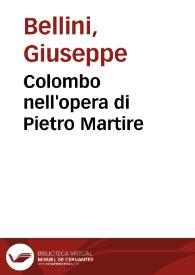 Colombo nell'opera di Pietro Martire / Giuseppe Bellini | Biblioteca Virtual Miguel de Cervantes