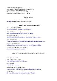 Teatre català contemporani. Monografia : Entorn de l'obra de Jordi Galceran / sota la direcció de Maria Llombart Huesca | Biblioteca Virtual Miguel de Cervantes