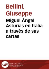 Miguel Ángel Asturias en Italia a través de sus cartas / Giuseppe Bellini | Biblioteca Virtual Miguel de Cervantes
