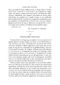 Antigüedades segovianas / José Ramón Mélida | Biblioteca Virtual Miguel de Cervantes