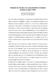 Madame de Sévigné y la carta familiar en España durante el siglo XVIII / por Gabriel Sánchez Espinosa | Biblioteca Virtual Miguel de Cervantes