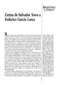 Cartas de Salvador Novo a Federico García Lorca / James Valender | Biblioteca Virtual Miguel de Cervantes