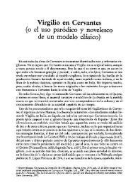 Virgilio en Cervantes (o el uso paródico y novelesco de un modelo clásico) / Dario Puccini | Biblioteca Virtual Miguel de Cervantes