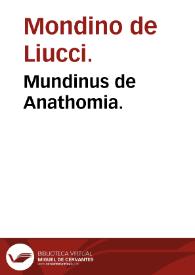 Mundinus de Anathomia. | Biblioteca Virtual Miguel de Cervantes