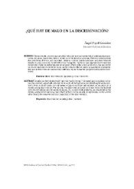 ¿Qué hay de malo en la discriminación? / Ángel Puyol González | Biblioteca Virtual Miguel de Cervantes