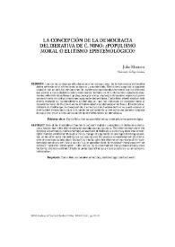 La concepción de la democracia deliberativa de C. Nino: ¿populismo moral o elitismo epistemológico? / Julio Montero | Biblioteca Virtual Miguel de Cervantes