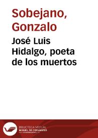 José Luis Hidalgo, poeta de los muertos / Gonzalo Sobejano | Biblioteca Virtual Miguel de Cervantes