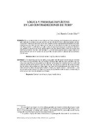 Lógica y premisas implícitas en las contradicciones de tesis / José Ramón Cossió Díaz | Biblioteca Virtual Miguel de Cervantes