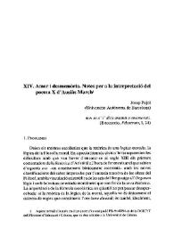 Amor i desmemòria. Notes per a la interpretació del poema X d'Ausiàs March / Josep Pujol | Biblioteca Virtual Miguel de Cervantes