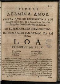 Fieras afemina amor | Biblioteca Virtual Miguel de Cervantes