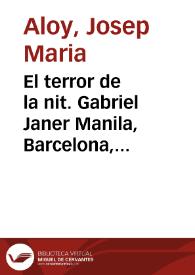 El terror de la nit. Gabriel Janer Manila, Barcelona, Columna, 1995 (Columna jove, 100) / Josep Maria Aloy | Biblioteca Virtual Miguel de Cervantes