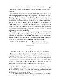 Arganda del Rey. Su nueva inscripción romana / Fidel Fita | Biblioteca Virtual Miguel de Cervantes