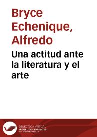 Una actitud ante la literatura y el arte | Biblioteca Virtual Miguel de Cervantes