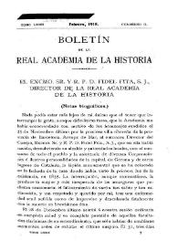 El Excmo. Sr. y R.P.D. Fidel Fita, S.J., Director de la Real Academia de la Historia / Juan Pérez de Guzmán y Gallo | Biblioteca Virtual Miguel de Cervantes