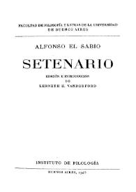 Setenario / Alfonso El Sabio; edición e introducción de Kenneth H. Vanderford | Biblioteca Virtual Miguel de Cervantes