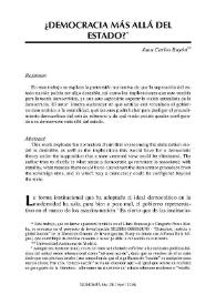 ¿Democracia más allá del estado? / Juan Carlos Bayón | Biblioteca Virtual Miguel de Cervantes