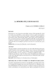 La memoria de Julio Diamante / Francisco Gutiérrez Carbajo | Biblioteca Virtual Miguel de Cervantes