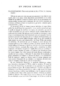 En pocas líneas (Incluye referencias a: Blas Matamoro, "Diccionario privado de Oscar Wilde", Ed. Altalena, Madrid. Carlos Villagra Marsal, "Guarania del desvelado", Ed. Losada. Buenos Aires (Argentina), 1979. Rodolfo E. Braceli, "Don Borges, saque su cuchillo porque he venido a matarlo". Ed. Galerna, Buenos Aires, 1979) / Horacio Salas | Biblioteca Virtual Miguel de Cervantes