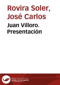 Juan Villoro. Presentación | Biblioteca Virtual Miguel de Cervantes