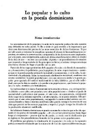 Lo popular y lo oculto en la poesía dominicana / Bruno Rosario Candelier | Biblioteca Virtual Miguel de Cervantes
