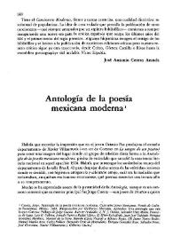Antología de la poesía mexicana moderna / Eduardo Chirinos | Biblioteca Virtual Miguel de Cervantes