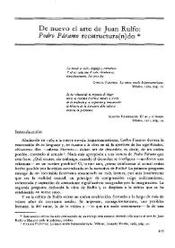De nuevo el arte de Juan Rulfo: "Pedro Páramo" reestructura(n)do / Roberto Cantú | Biblioteca Virtual Miguel de Cervantes