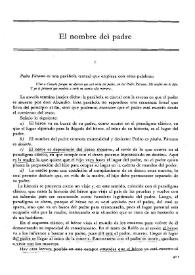 El nombre del padre / Blas Matamoro | Biblioteca Virtual Miguel de Cervantes