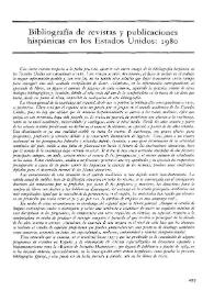 Bibliografía de revistas y publicaciones hispánicas en los Estados Unidos: 1980 [Reseña] / Enrique Ruiz Fornells | Biblioteca Virtual Miguel de Cervantes