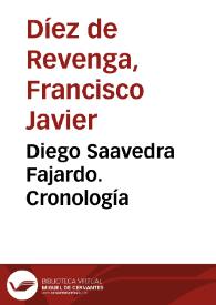 Diego Saavedra Fajardo. Cronología / Francisco Javier Díez de Revenga | Biblioteca Virtual Miguel de Cervantes