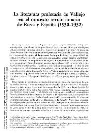 La literatura proletaria de Vallejo en el contexto revolucionario de Rusia y España (1930-1932) / Víctor Fuentes | Biblioteca Virtual Miguel de Cervantes