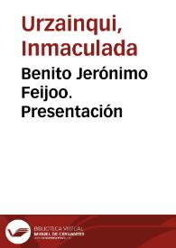 Benito Jerónimo Feijoo. Presentación | Biblioteca Virtual Miguel de Cervantes