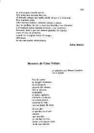 Memoria de César Vallejo / José Ramón Medina | Biblioteca Virtual Miguel de Cervantes
