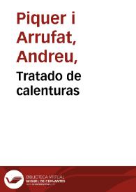 Tratado de calenturas / del doctor D. Andres Piquer ... | Biblioteca Virtual Miguel de Cervantes