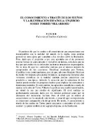 El conocimiento a través de los sueños y la Ilustración española: Un juicio sobre Torres Villarroel / Paul Ilie | Biblioteca Virtual Miguel de Cervantes