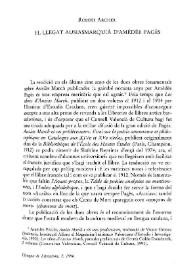 El llegat ausiasmarquià d'Amédée Pagès | Biblioteca Virtual Miguel de Cervantes