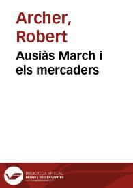 Ausiàs March i els mercaders / Robert Archer | Biblioteca Virtual Miguel de Cervantes